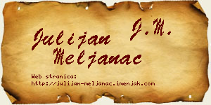 Julijan Meljanac vizit kartica